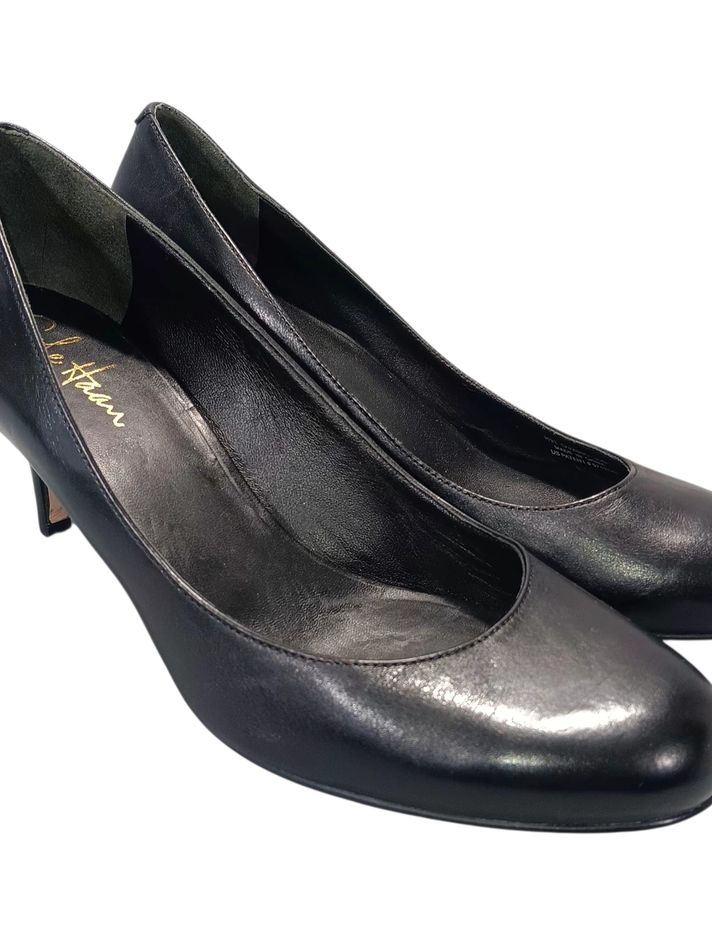 Cole Haan NIKEAIR Black Leather Mid Heel Pumps Sz 8.5 Careercore Comfy Heels